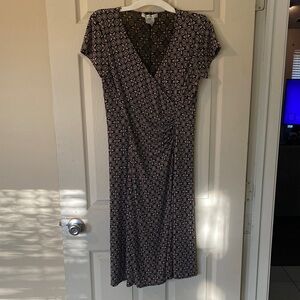 Nine West Elegant Black and White Patterned Dress